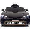 Mondial Toys Audi RS etron GT Macchina Elettrica Per Bambini 12V con Auto Elettrica con Cinture di Sicurezza a 3 Punti Porte Apribili e Fari a Led Nero