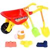 Genérico Set di giocattoli da spiaggia, 7 pezzi, portatile, set di sabbiera con carrello e pale, kit grande per costruzione spiaggia, per piscina, patio, famiglia, giardino, campeggio, picnic e interni
