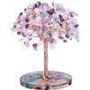 SODIAL 7 Cristalli Curativi Chakra Filo di Foglie di Albero Avvolto su Base di Fet1054