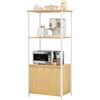 YITAHOME mensole da cucina, mensola per microonde, rack per panettieri per cucine con stoccaggio, stazione bar caffè, stand snack a 3 livelli con armadio, 55,9 x 36,1 x 120,9 cm, tavola di quercia