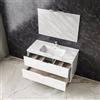 MarinelliGroup Mobile bagno 75 cm sospeso lavabo ceramica specchio luce 2 cassetti BIANCO LUCIDO 75 x 46 x 55 cm Glass