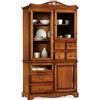 Mar.c.a. Design - Dispensa in Legno Noce Arte Povera Stile Classico 3 Ante e 7 Cassetti con Cassetto in Vetro Made in Italy