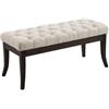 CLP Panca Design Chesterfield Ramses In Tessuto I Panchina Ingresso Capitonné, Telaio Legno Scuro I Panchina Fondo Letto 100 CM, Colore:crema, Dimensione:100 cm