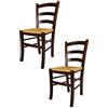 t m c s Tommychairs - Set 2 Sedie Venezia per cucina bar e sala da pranzo in Faggio Color Noce Scuro e seduta in paglia