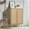 Skokliz Credenza Cucina, Mobiletto con 2 Ante e Ripiano Regolabile in Altezza, Stile Farmhouse, per Soggiorno Sala da Pranzo, 80x34x112cm