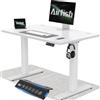 Airfish Scrivania regolabile in altezza 100 x 60 cm, con presa USB elettrica con funzione memoria 73-118 cm, bianco
