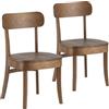 HOMN LIVING Pack 2 Sedie Nala Colore Noce, Legno massello, 45,5 cm (Larghezza) 59 cm (profondità) 83 cm (Altezza)