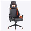 ErgoOtto Sedia Gaming Platform Colore Nero e Arancione, Sedia Scrivania Gaming con Supporto Lombare, Cuscino e Seduta XL, Poltrona Ufficio Ergonomica con Schienale Reclinabile e Bloccabile
