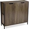 VERSA Lizzy Consolle Ingresso, Tavolo Consolle, Tavolino Ingresso, Tavolo Salotto, Armadio a 2 Ante, scarpiera, Misure (A x L x l) 78,8 x 30 x 83,2 cm, Legno, Colore Marrone e Nero