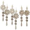 Loberon Fleurette Set di 6 Decorazioni da Appendere - Delicati Fiocchi di Neve, Argento