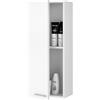 Arreditaly Pensile Da Bagno Sospeso Con 1 Anta E Ripiano Regolabile Mobile Armadietto Moderno Colonna Scaffale Salvaspazio Da Parete In Melamina Design Moderno 85 x 30 x 25 Cm Bianco Lucido
