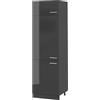 Vicco Armadio frigorifero R-Line, Antracite lucido, 60 cm, per la libera combinazione all'interno di sistemi cucina modulari