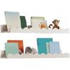 Generisch Libreria sospesa per la parete, 2 pezzi, decorazione da parete riccia, in legno, libreria sospesa, per bambini, camera dei giochi, camera da, bagno