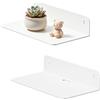 Foonary Mensola senza fori per montaggio a parete, set di 2 scaffali in metallo bianco 23 x 12,5 cm, mensola da parete piccola colla per bagno, mensola sospesa per soggiorno, camera da letto, cucina