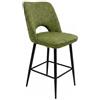 Cribel Virginia Set 2 Sgabello H65 in Tessuto Aragon Verde con Gambe in Metallo Nero, Seduta Imbottita Ergonomica per Cucina, Isola, Penisola e Piano Snack