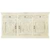 Viron Madia Credenza 3 Ante e 3 Cassetti 170x45x90h cm in Legno Massello di Mango Bianco Decapato mod. Mahara