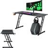 UISEBRT Tavolo da gioco, scrivania per computer con superficie in fibra di carbonio, tavolo da gioco ergonomico fino a 150 kg, per camera da letto, ufficio, 160 x 60 x 74 cm