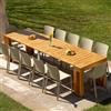 Mobili Fiver, Consolle da esterno allungabile con porta allunghe Easy, 45(305) x90 cm, color Teak, fino a 12 posti, Consolle da Giardino, Veranda, Terrazza, Made in Italy