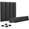 DHOME Set di 8 Pannelli Imbottiti in Velluto Autoadesivi per Parete Acustici Fonoassorbenti Protezione dagli Impatti Testiere Decorazione Casa Camera da Letto (Grigio Scuro, 60x20cm, x8)