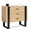 IDMarket - Cassettiera a 3 cassetti PHOENIX in legno e nero