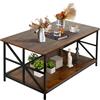 HUOLE Tavolo Basso, Tavolo da Salotto, Buffet Basso, con Scomparto Aperto, Struttura in Acciaio a Forma di X, 100 * 52 * 47,5 cm (L)