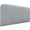 DHOME Testiera Imbottita Liscia Curva in Tessuto Aqualine Altezza 70cm da Parete Fonoassorbente Testiere Assorbenti Testata Letto Camera da Letto (Grigio Perla, 160cm)