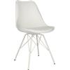 AC Design Furniture Emanuel Sedia da Pranzo, finta pelle, Bianco, L: 54 x W: 48.5 x H: 85.5 cm, 2 Unità