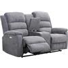 Vente-unique - Divano relax 2 posti Nevers - poliestere - grigio