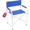 MOHOME Sedia Regista Pieghevole in Alluminio Blu Sedia Da Campeggio 57x49x78cm Mare Spiaggia Giardino Universale Telo Poliestere Spalliera Braccioli Salvaspazio Trasportabile Richiudibile Lavabile