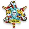 SICILIA BEDDA CAPACI Trinacria in Ceramica Caltagirone, h 12 cm ca. (1Unità) con 5 opzioni Colore e Decoro Casuale - Rosso