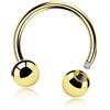 dormouse selection Circular Barbell in Titanio G23 ASTM F136 Oro PVD con Palline