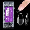 Gelike ec Capsule Americaine Nail Gel, Unghie Finte Mandorla Media 552 Pezzi 12 Taglie Copertura Completa, Semi - Matt PMMA Gel X Pose Americaine Nail Trasparente