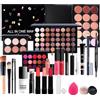 Generico Set di avviamento per il trucco, set di trucco per donne, set completo | Set di trucco completo a 24 pezzi per donne, pennelli per il trucco, di ombretti, set di lucidalabbra, rossetto,