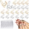 TOROKOM 20PCS Anelli per Unghie Wudu Riutilizzabili con 96 Adesivi - Set Regolabile di Unghie a Pressione Senza Colla per Donna, Coperture per Unghie in Metallo, Accessori per Nail Art (Oro e Argento)