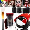 Afflano Trucco Per Viso Halloween Body Painting, Kit Pittura Per Viso Sangue Finto, Trucchi Rosso Nero Bianco Pittura Viso Per Clown Face Paint Cosplay Scheletro Sfx Trucco Zombie Vampiro Teatrale Fake Blood