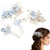 Changyeah Accessori da sposa 4 pezzi: Pettine, Forcina fiore di perla, Cerchietto nuziale, Decorativo per capelli