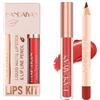 Beliky Girl 2 Pcs Set di trucco Matte Lip Liner e rossetto, velluto liquido rossetto opaco Lip Gloss Set impermeabile di lunga durata, sexy rossetto rosso per le donne trucco quotidiano labbra Lip Stain-Set (11)