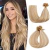 TESS Extension Capelli Veri Cheratina 1 Grammo 50 Ciocche Extension Keratina #12/613 Castano Chiaro/Biondo Luminoso 40cm-50g