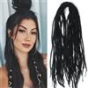 Shinon Dreadlocks Extension,22 Zoll Double Ended Dreadlocks Extensions,Dreads Zum Einflechten,15 Stränge Black39 Handmade Wool Hip-Hop Reggae Braid In Dreads Dreadlock Extensions For Women