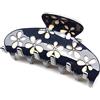 QinGoo Grande Mollettone per Capelli Donna in Acetato Medio Clip Artiglio per Capelli Pinza per Capelli, Accessorio per Capelli 1 pezzo, 9.5cm, Navy Jamine