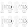 ZIOYANE 4 serrature di sicurezza per bambini, senza trapano, adesivo di montaggio senza fori, in ABS, chiusure a prova di bambino, per uso in cucina e armadio (bianco)