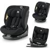 Deryan Cassie i-Size Rotazione 360, Seggiolino Auto 40-150 cm, 0-12 anni (0-36 kg), ISOFIX con Top Tether, Seggiolino Reclinabile 6 Posizioni, 10 Posizioni Poggiatesta, Tessuti Traspiranti (Nero)