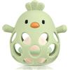 HOTUT Sonaglio Silicone Neonato,Palla Sonaglio per Bambini Femmina Maschio per Neonati, Palla a Presa per Bambini, Senza BPA - Verde Oliva