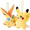 Pokémon Center Pokemon Originale Pikachu & Victini Peluche Portachiavi Alto Cinque Ver.