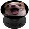Cute Funny Dog Theme Meme Graphic (Chihu Divertente urlando Chihuahua Sfocato Cane Meme Umorismo PopSockets PopGrip Adesivo