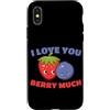 Fragole Frutta Fragole Abbigliamento Custodia per iPhone X/XS I Love You Berry Much Lampone Frutti di bosco dolci Bambini
