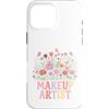 Bloom & Brush Designs Custodia per iPhone 16 Pro Max Design stravagante di bellezza floreale per truccatori