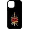 Tattoo Flash Dagger Rose Old School Ink Custodia per iPhone 12 mini Hold Fast Dagger Rose Traditional Tattoo Flash Old Ink
