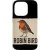 Robin Bird Outfit Custodia per iPhone 14 Pro Grafica carina con pettirosso
