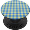 Preposh Blu Giallo Gingham Estetica Preppy Girly Trendy Pastello PopSockets PopGrip Adesivo